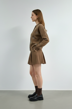 Bisiklet Yaka Kalp Düğme ve Kalpler Nakışlı Triko Hırka