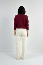 Bisiklet Yaka Kalp Düğme ve Kalpler Nakışlı Triko Hırka