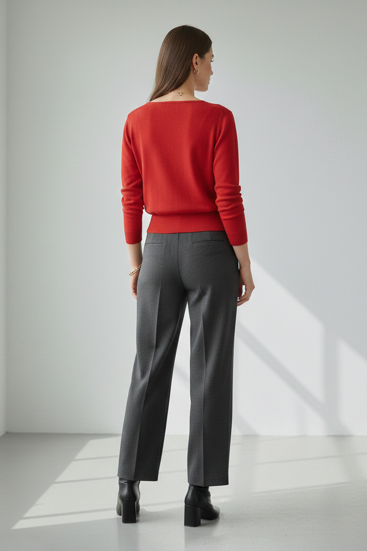 Kayık Yaka Yıldız Desen Parlak Taş Baskılı Merserize Triko