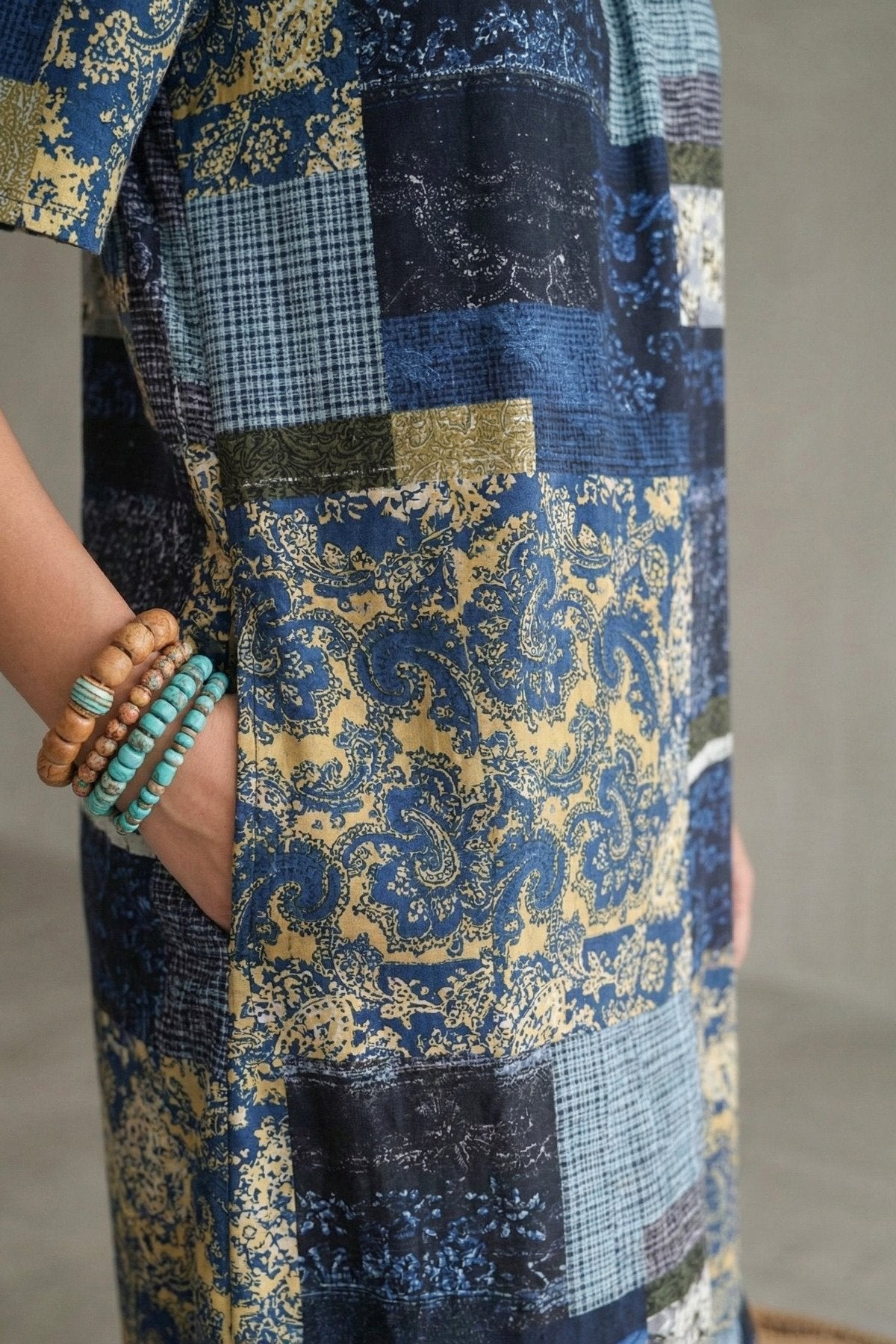 Bohem Stil Madonna Yaka Cepli Yazlık Elbise